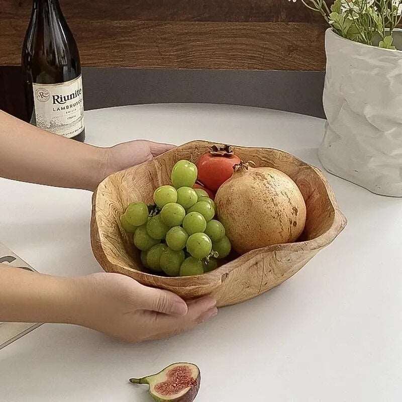 Natural Solid Wood Fruit Bowls - 2 Sizes