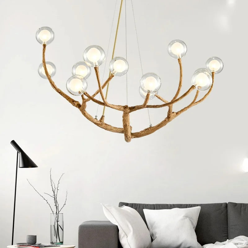 Modern Heritage Tree Branch Chandelier With Glass Bubbles - 4 Sizes