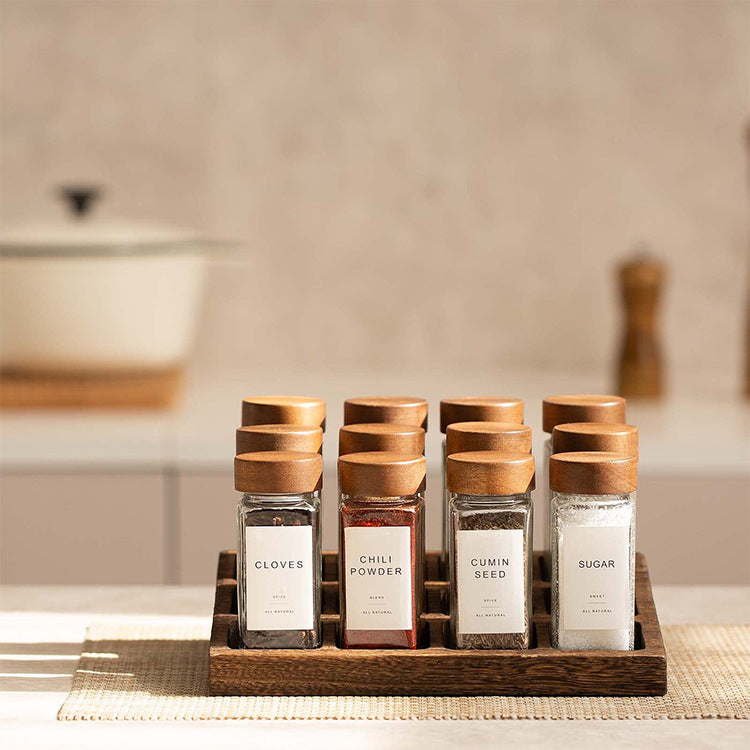 Acacia Wood Seasoning Bottles