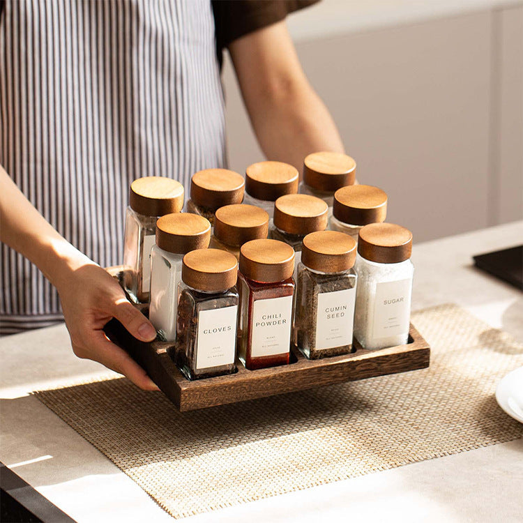 Acacia Wood Seasoning Bottles