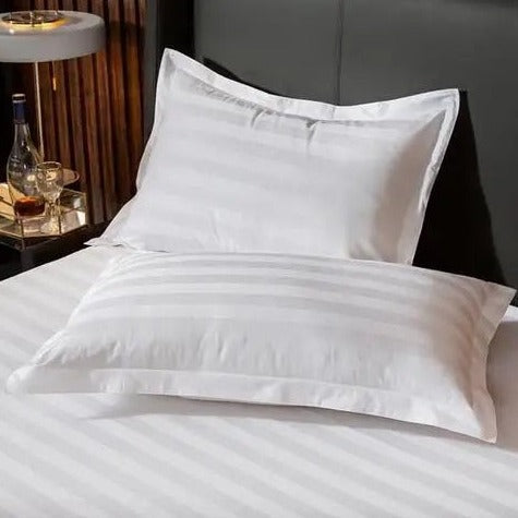 Premium White Oxford Stripe Cotton Pillowcase - 2 Sizes