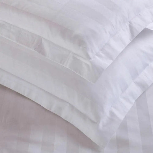 Premium White Oxford Stripe Cotton Pillowcase - 2 Sizes