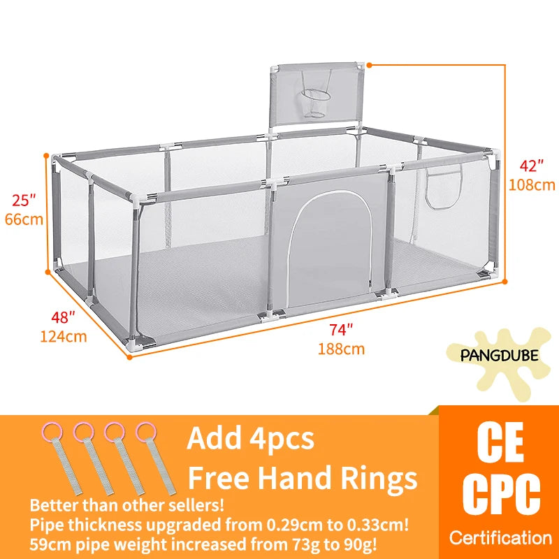 PANGDUBE Baby Playpen – Indoor Safety Fence & Ball Pit Playground for Kids 6 Months to 6 Years