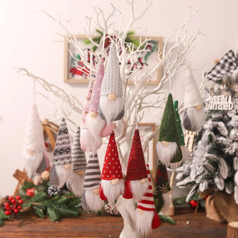 3pcs Swedish Christmas Gnome Ornaments – Handmade Plush Santa Elves Hanging Decorations for Tree & Home Décor