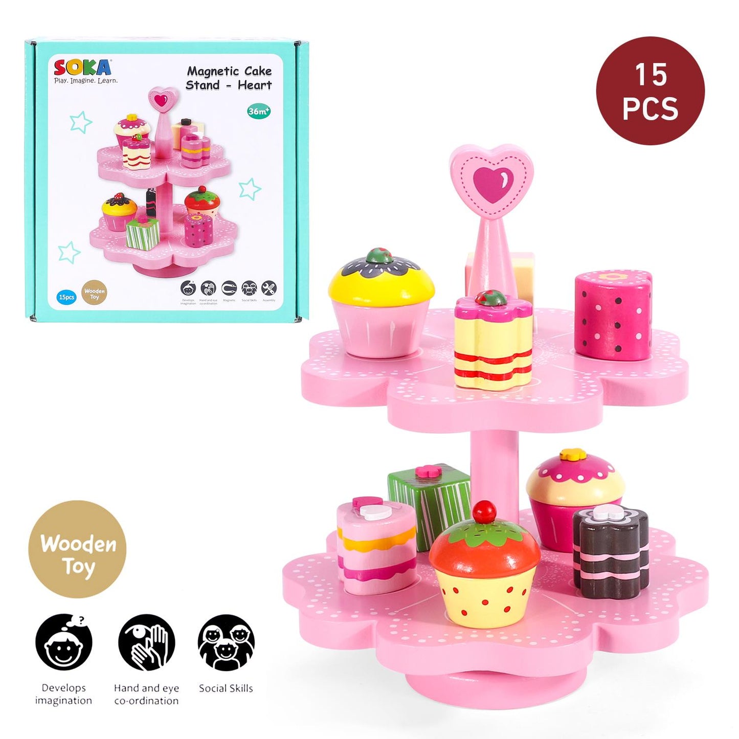 SOKA Magnetic Heart Cake Stand