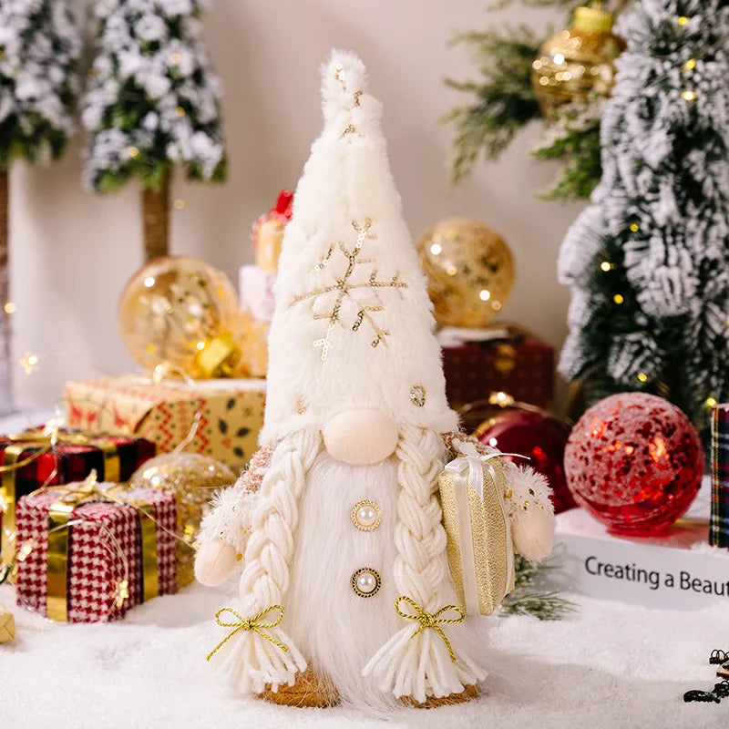 Glowing Christmas Gnome Doll – 30cm LED Faceless Plush Ornament for Tree & Home Holiday Decoration 2025