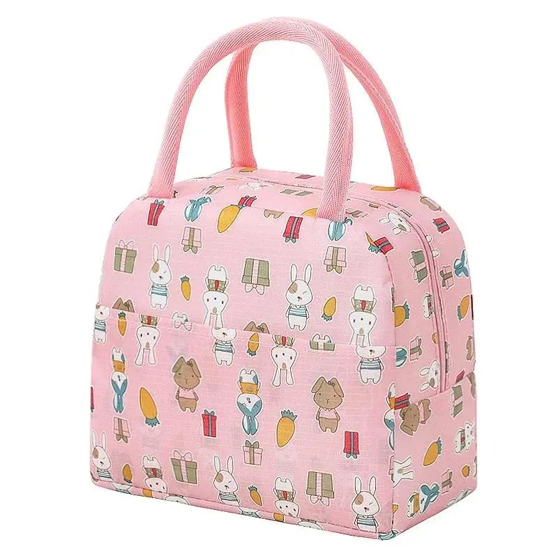 Cartoon Insulated Lunch Bag – Large Capacity Handheld Bento Storage Bag for Office & School