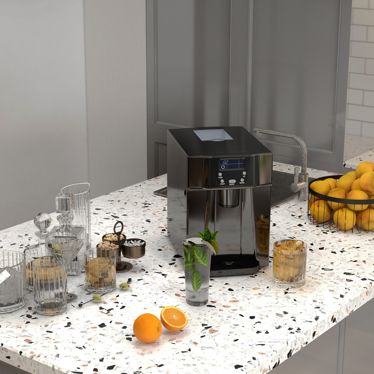 ChillMate Ice Maker & Water Dispenser – No Plumbing, Compact & Efficient!