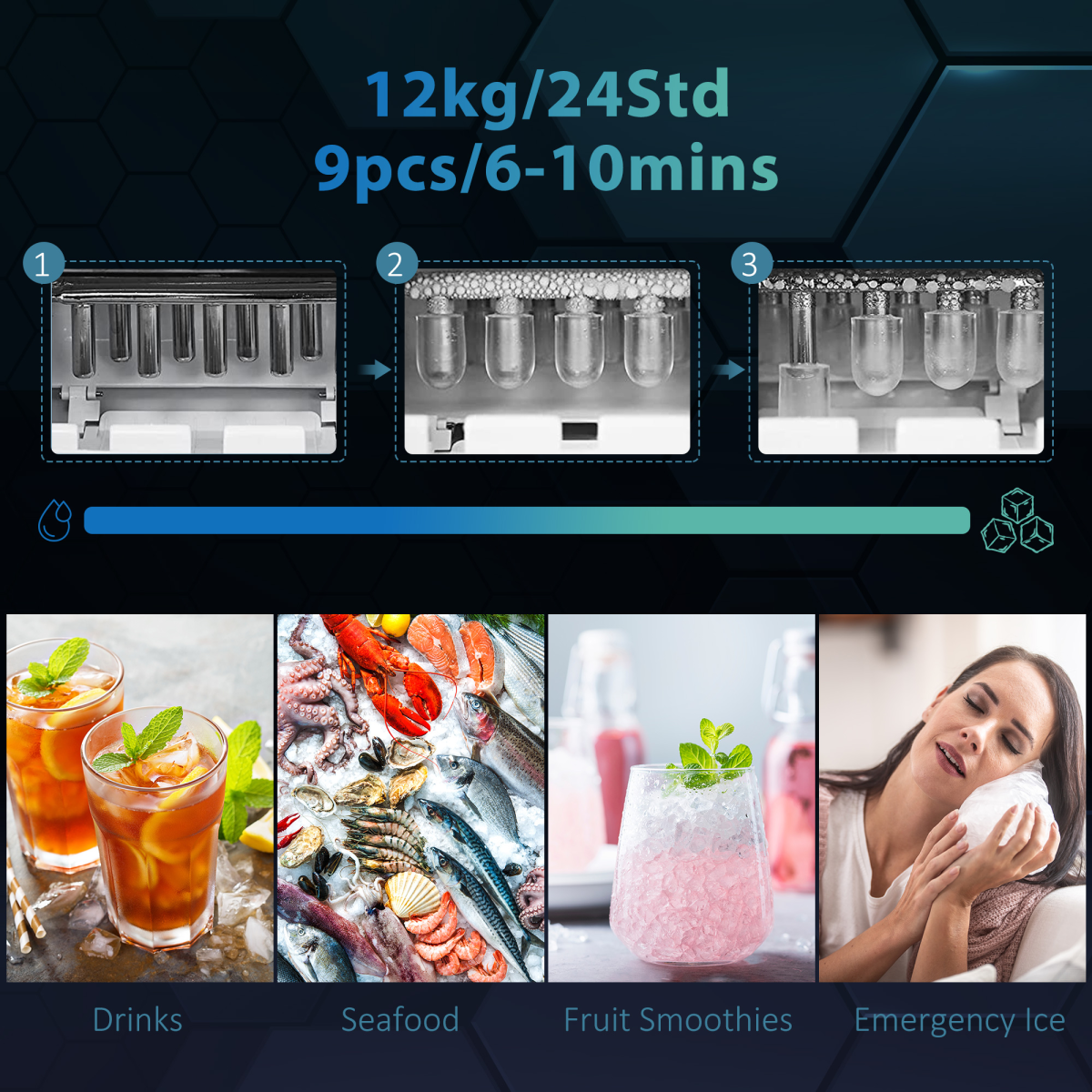 ChillMate Ice Maker & Water Dispenser – No Plumbing, Compact & Efficient!