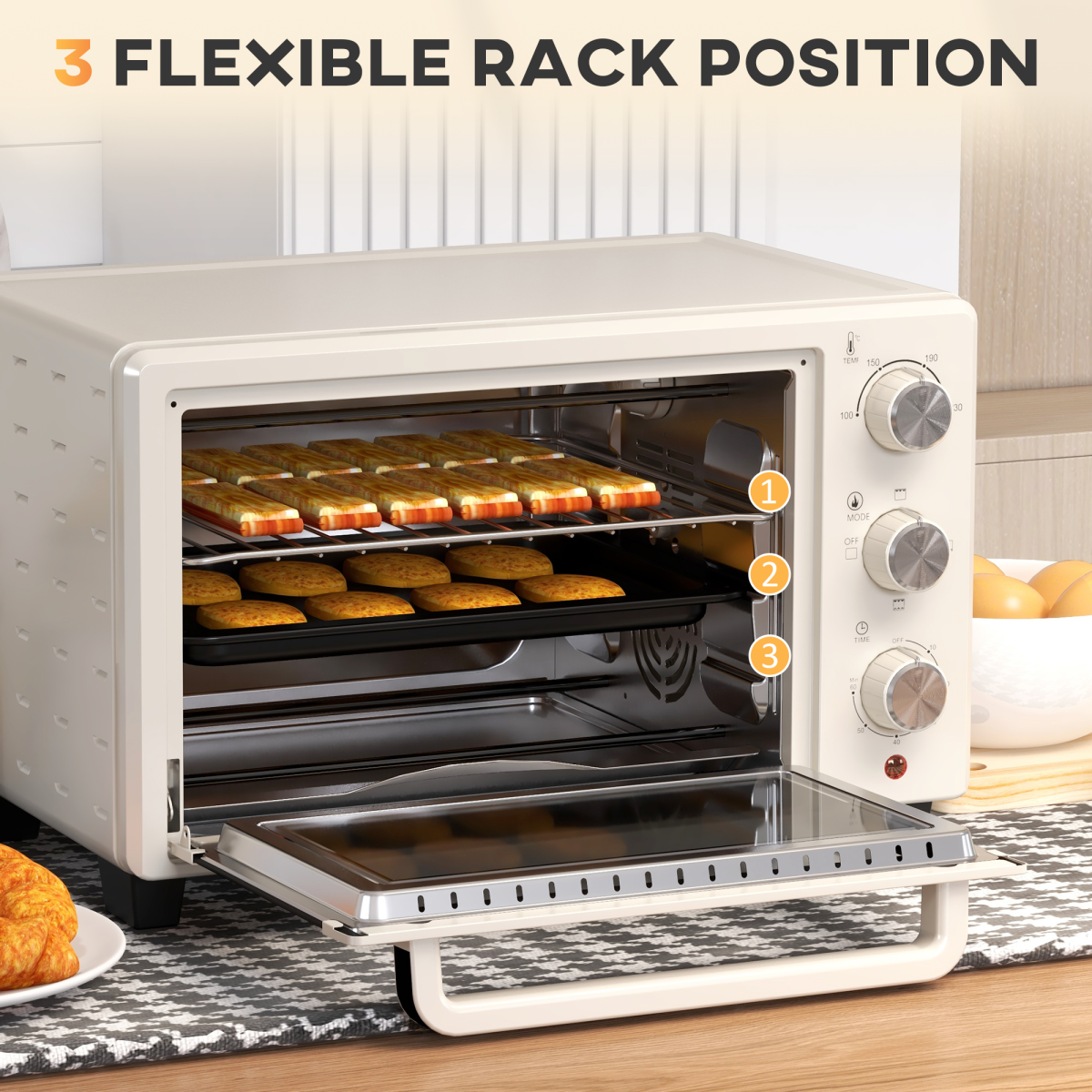 21L Compact Electric Oven with Adjustable Temp & Timer