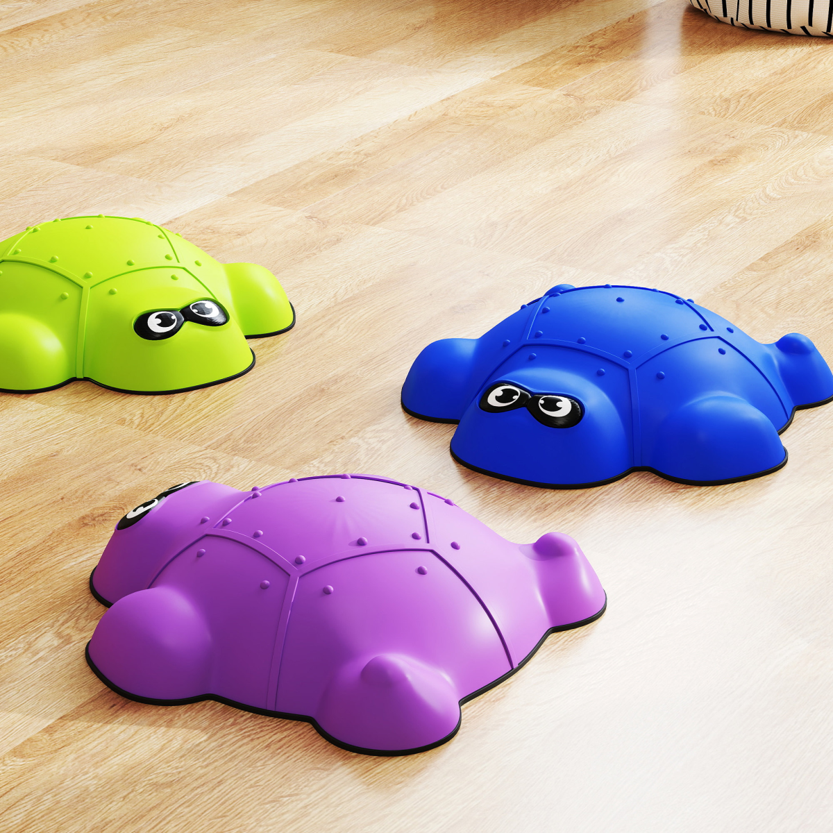AIYAPLAY 9 PCS Colorful Turtle-Shaped Stepping Stones for Kids' Balance Fun