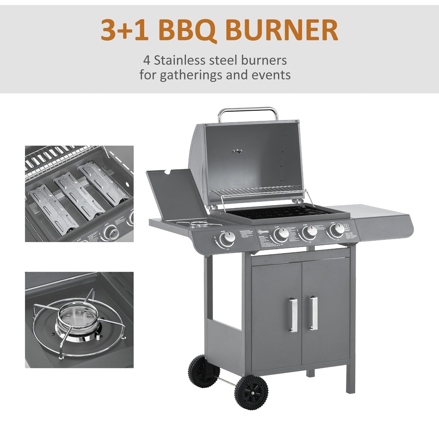 3+1 Burner Gas BBQ Grill