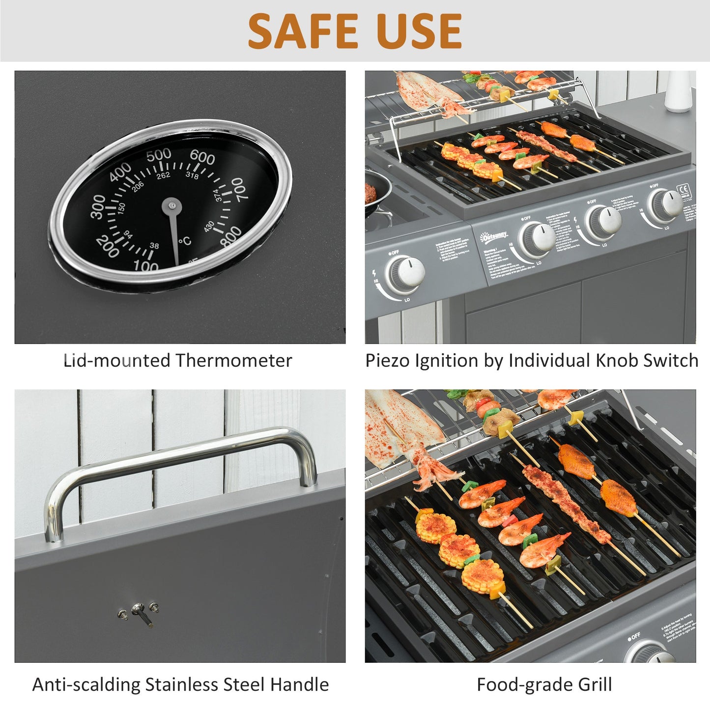 3+1 Burner Gas BBQ Grill