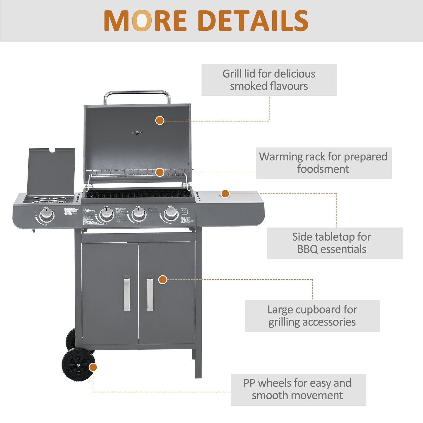 3+1 Burner Gas BBQ Grill