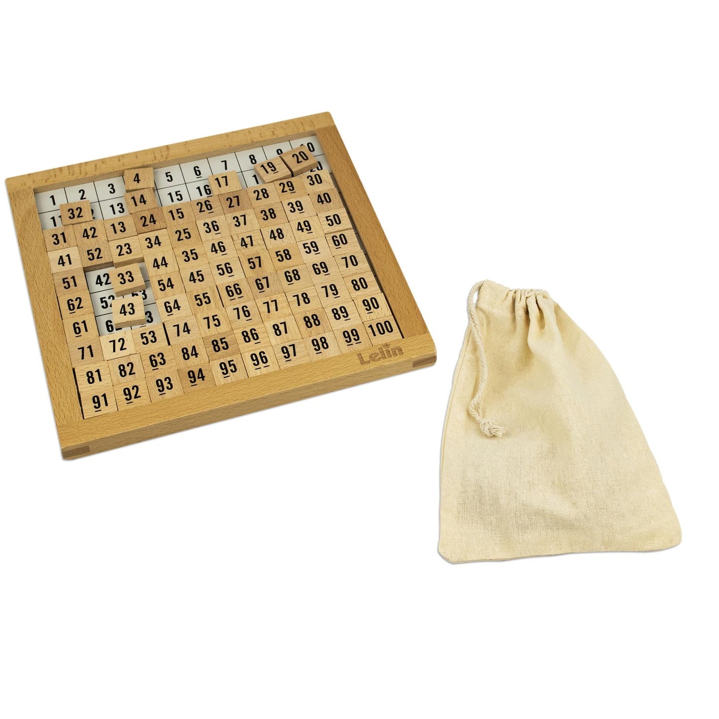 LELIN Wooden Hundred Board for Kids