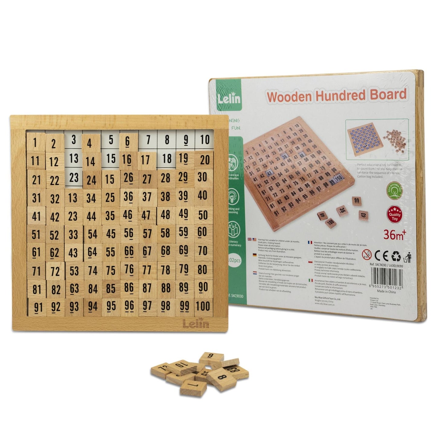 LELIN Wooden Hundred Board for Kids