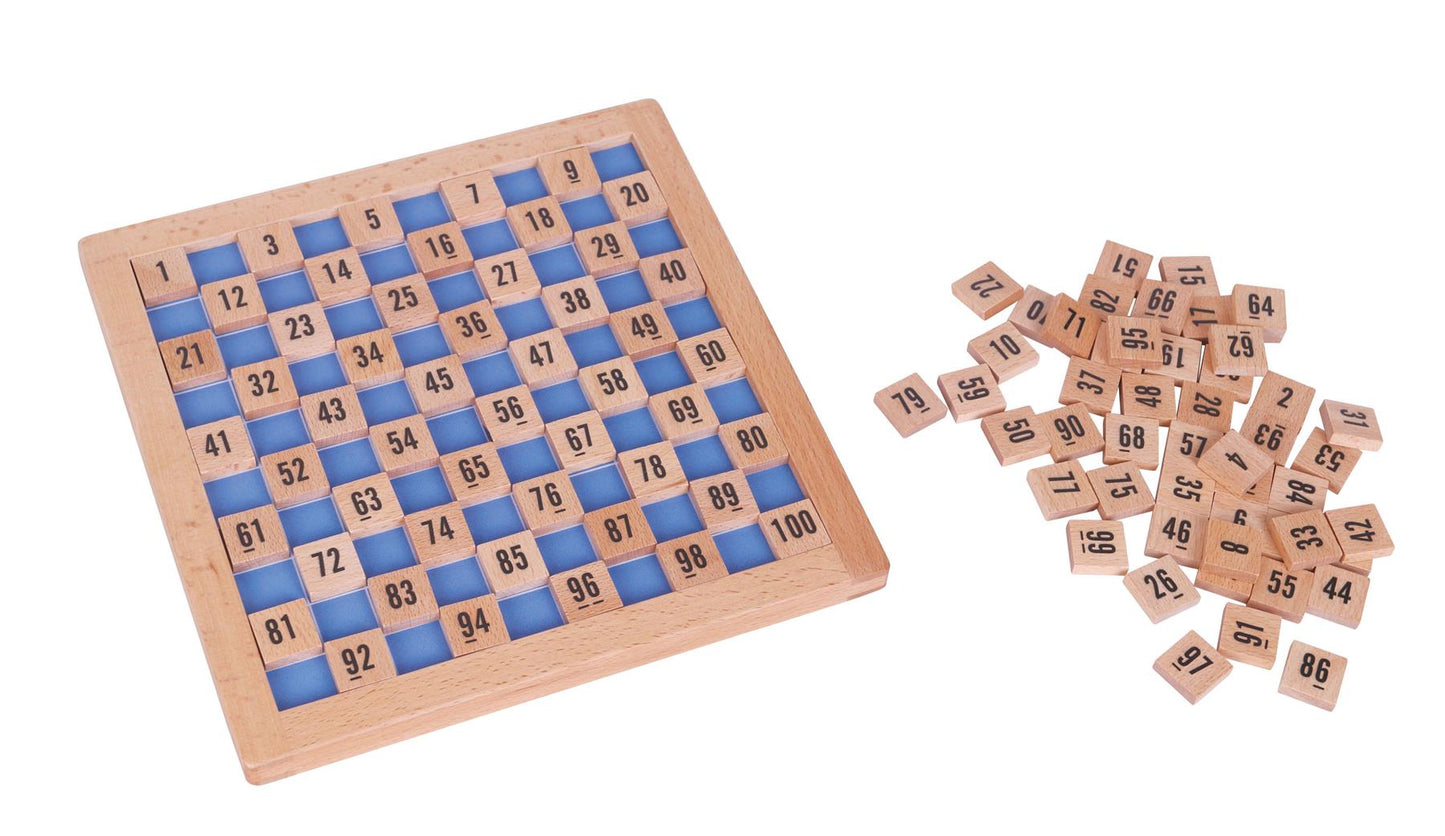 LELIN Wooden Hundred Board for Kids