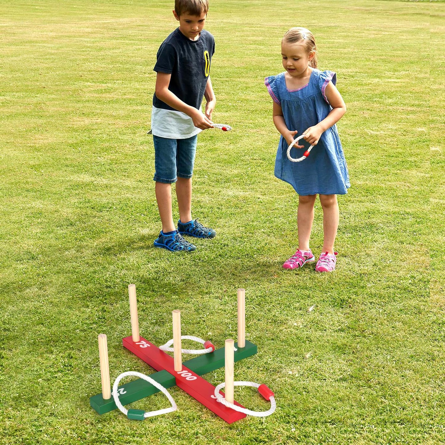 VINSANI Garden Quoits Game Outdoor Fun for Kids & Adults