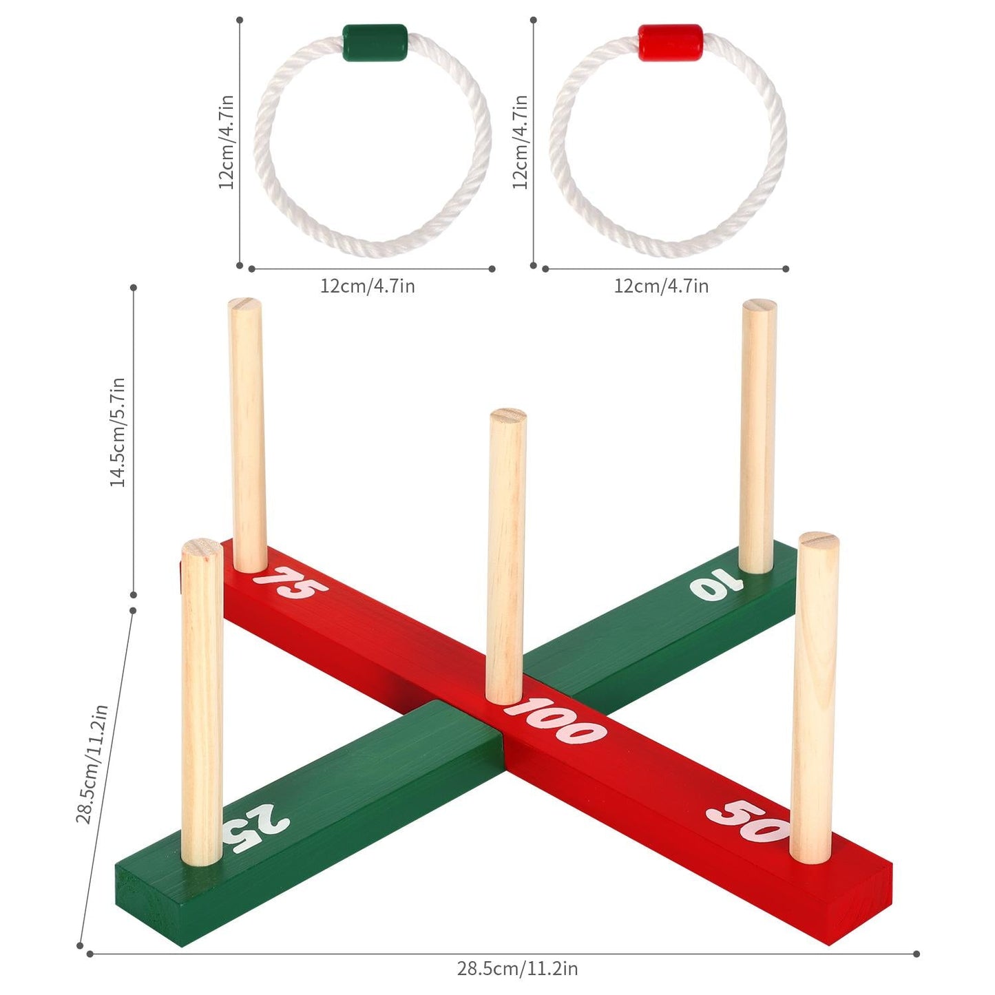 VINSANI Garden Quoits Game Outdoor Fun for Kids & Adults