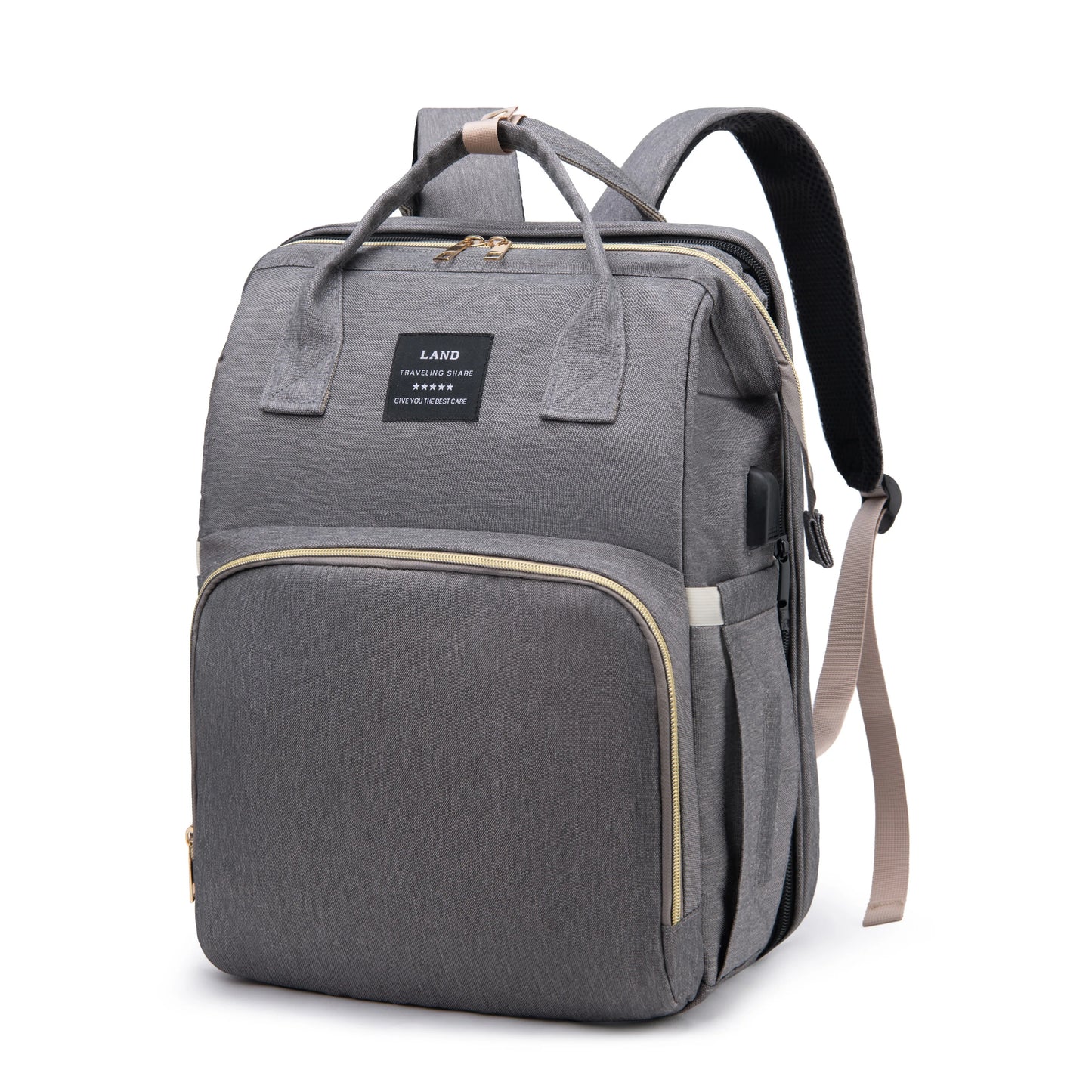 Mommy Bag with Foldable Crib – Large-Capacity Travel Maternity Backpack for Baby Care
