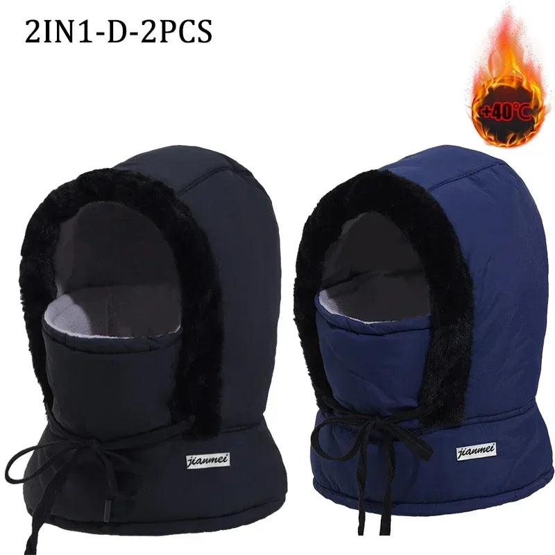 Thermal Balaclava Hood – Windproof Plush Ski Mask & Neck Warmer for Outdoor Winter Sports