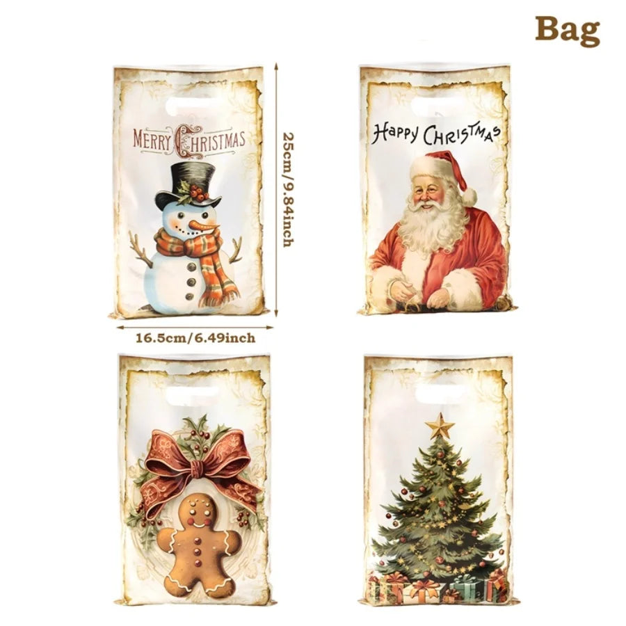 Christmas Candy Gift Bags – 10/25/50pcs Merry Christmas Packaging Bags for Holiday Treats & Gifts 2025–2026