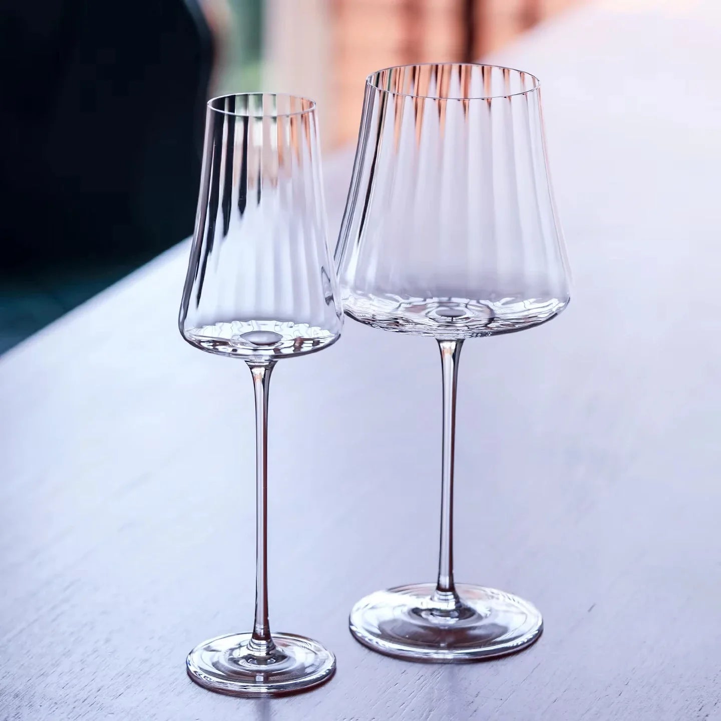 Sets of 2, 4 & 6 Handmade Sky Ripple Crystal Wine & Champagne Glasses - 5 Styles