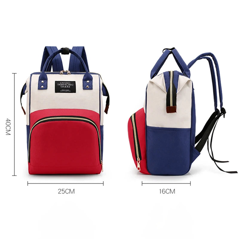 Large Capacity Mummy Bag – Multifunctional Canvas Baby Bottle Travel Backpack with Thermal Insulation