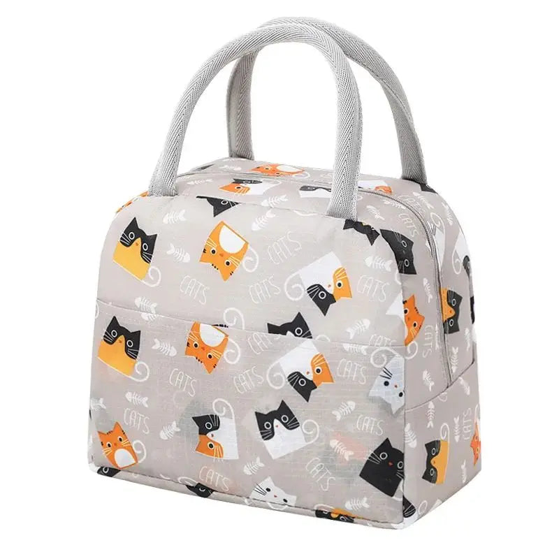Cartoon Insulated Lunch Bag – Large Capacity Handheld Bento Storage Bag for Office & School