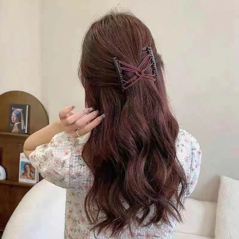 Vintage Elastic Magic Hair Comb – Creative Double Clip Headwear for Women Hairstyling & Fashion Accessories