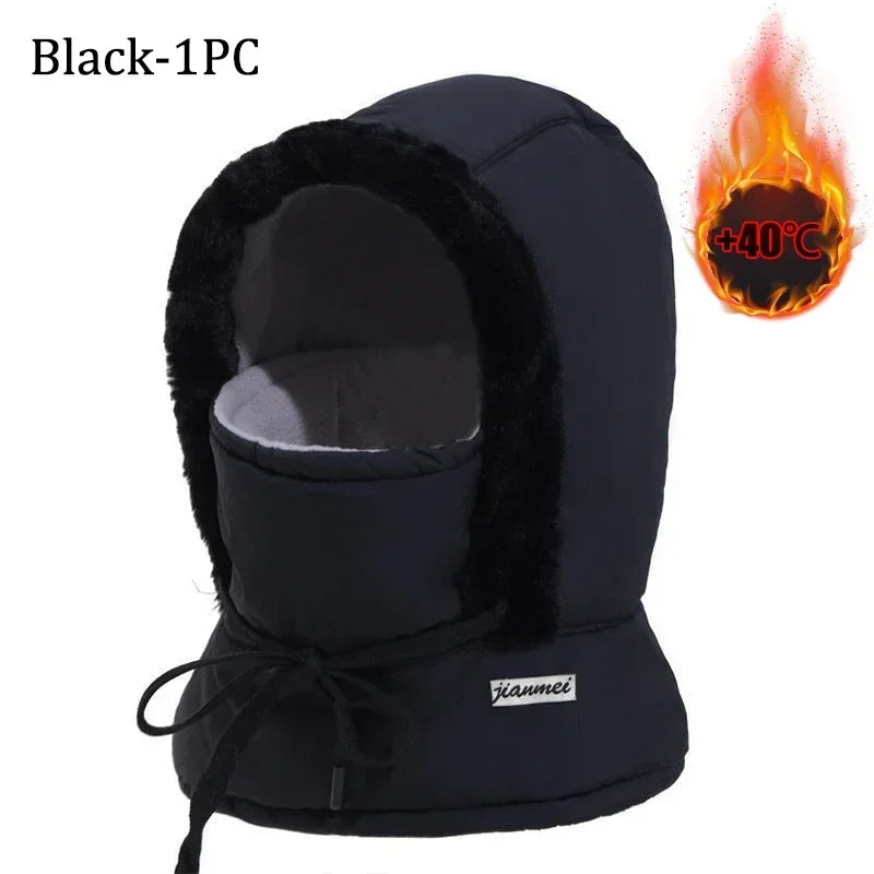 Thermal Balaclava Hood – Windproof Plush Ski Mask & Neck Warmer for Outdoor Winter Sports