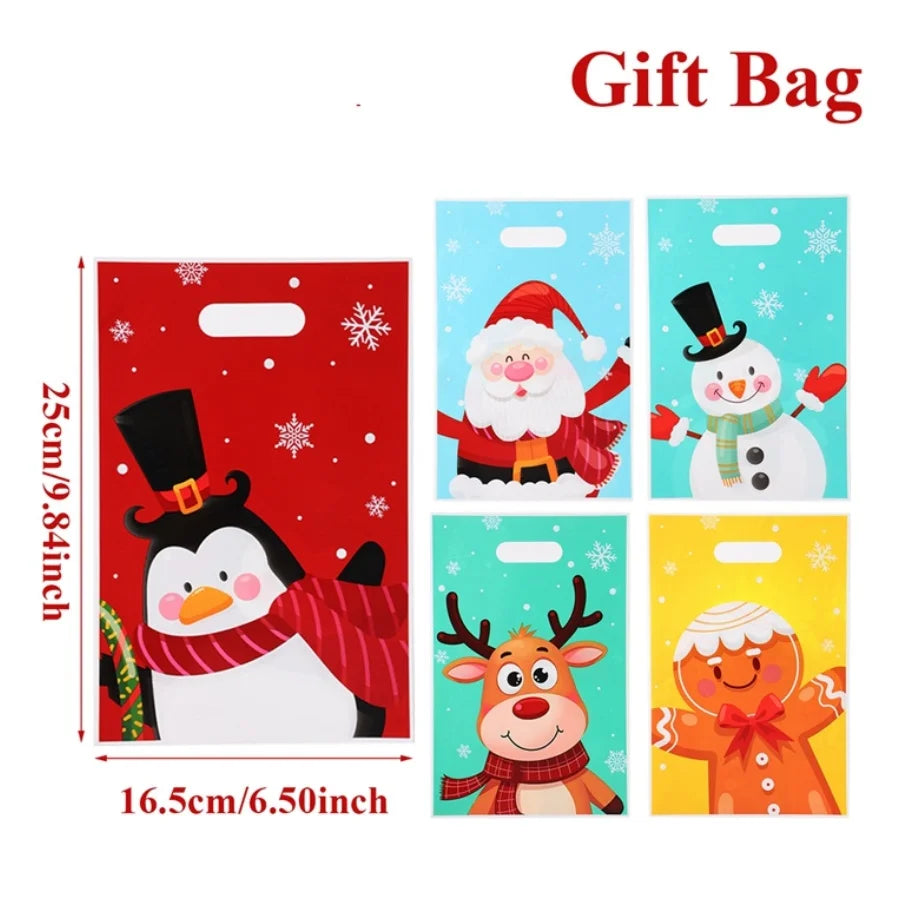 Christmas Candy Gift Bags – 10/25/50pcs Merry Christmas Packaging Bags for Holiday Treats & Gifts 2025–2026