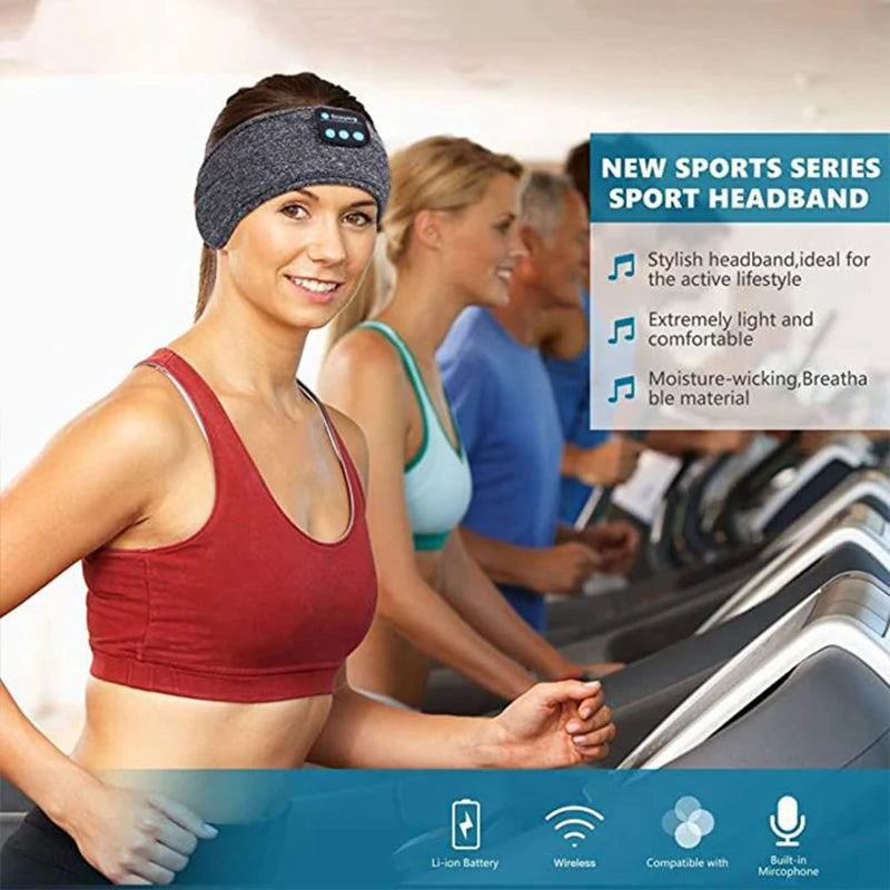 Bluetooth Music Headband – Wireless Sports & Sleep Headphones with Built-in Mic for Running, Yoga & Relaxation