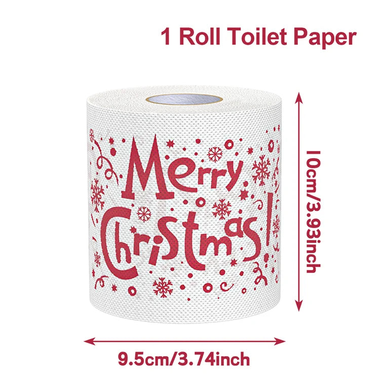 Christmas Toilet Paper Roll – Funny Merry Christmas & Happy 2026 New Year Tissue for Holiday Bathroom Décor