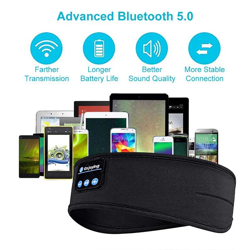 Bluetooth Music Headband – Wireless Sports & Sleep Headphones with Built-in Mic for Running, Yoga & Relaxation