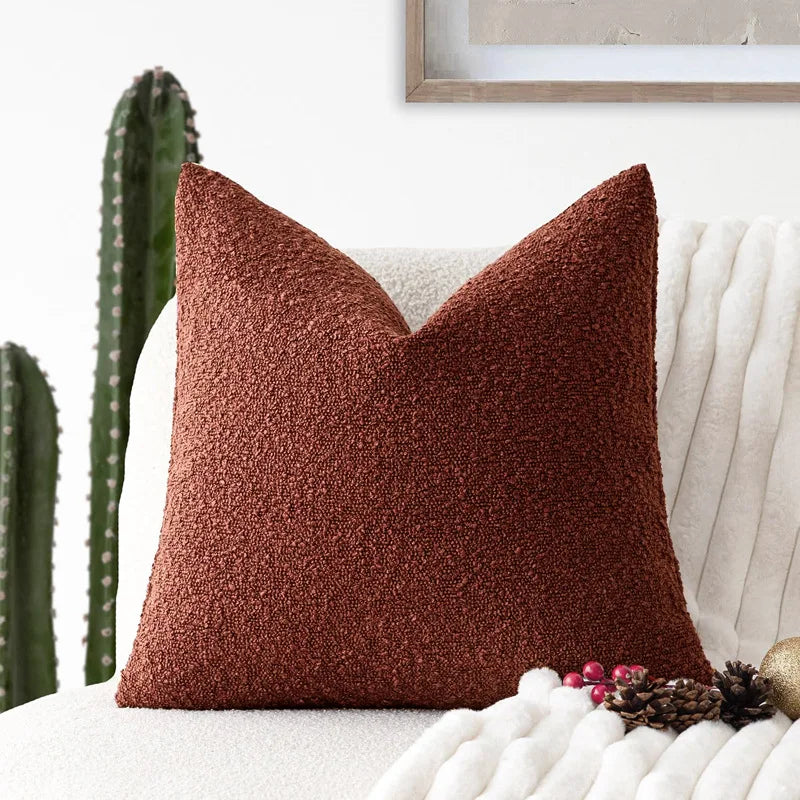 Stylish Textured Bouclé Cushion Covers - 12 Colours