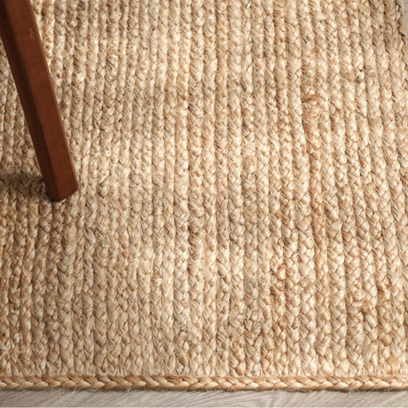 Thick Hand Knitted Brown Rectangular Natural Rustic Jute Rug - Various Sizes