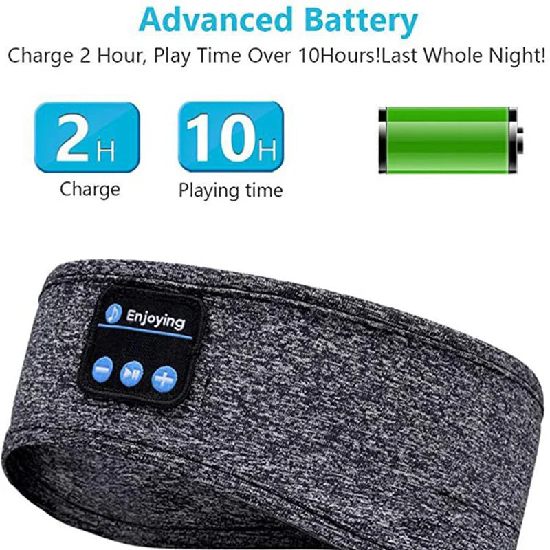 Bluetooth Music Headband – Wireless Sports & Sleep Headphones with Built-in Mic for Running, Yoga & Relaxation