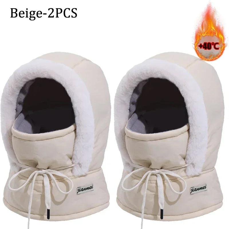 Thermal Balaclava Hood – Windproof Plush Ski Mask & Neck Warmer for Outdoor Winter Sports