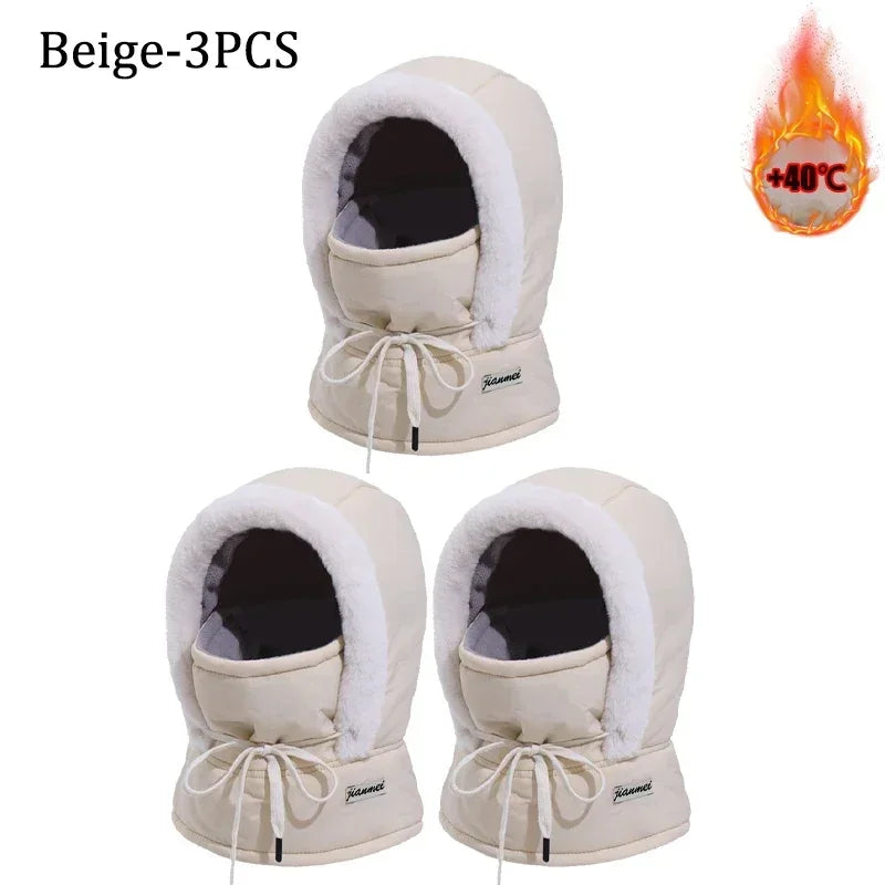 Thermal Balaclava Hood – Windproof Plush Ski Mask & Neck Warmer for Outdoor Winter Sports
