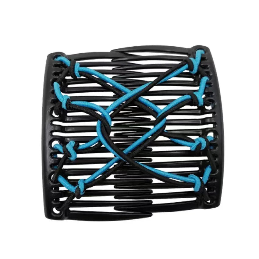 Vintage Elastic Magic Hair Comb – Creative Double Clip Headwear for Women Hairstyling & Fashion Accessories