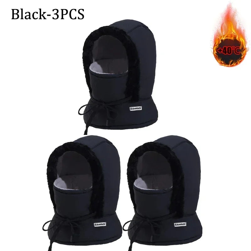 Thermal Balaclava Hood – Windproof Plush Ski Mask & Neck Warmer for Outdoor Winter Sports