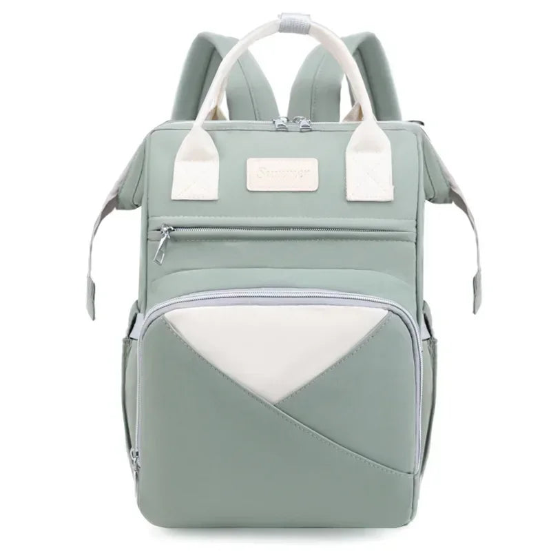 Large Capacity Mommy Diaper Bag – Fashion Baby Stroller Backpack with Changing Mat & Wet/Dry Compartments