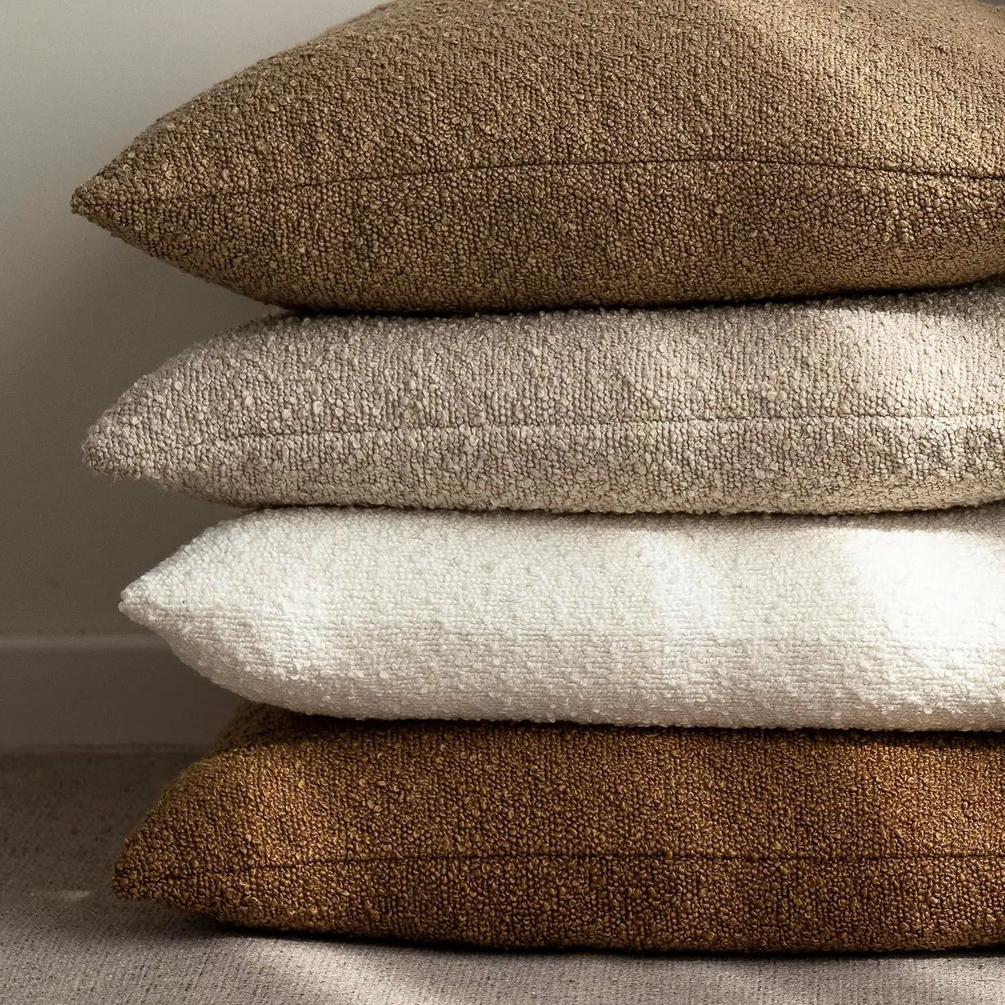 Stylish Textured Bouclé Cushion Covers - 12 Colours