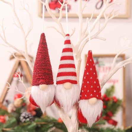 3pcs Swedish Christmas Gnome Ornaments – Handmade Plush Santa Elves Hanging Decorations for Tree & Home Décor