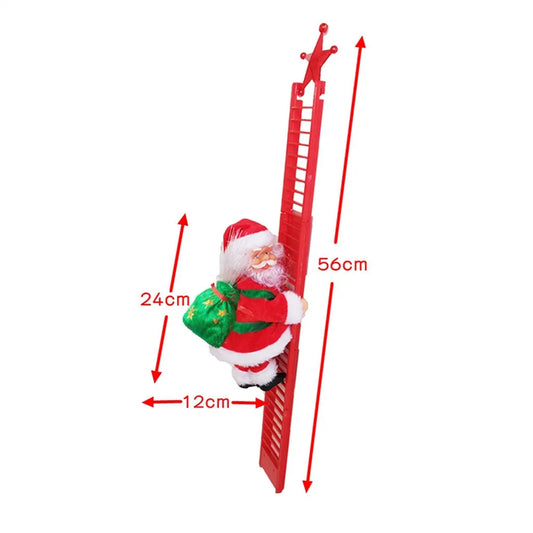 Santa Claus Doll Climbing Ladder with Music Christmas Tree Ornaments Decorations For Home 2023 Navidad New Year Kids Gift