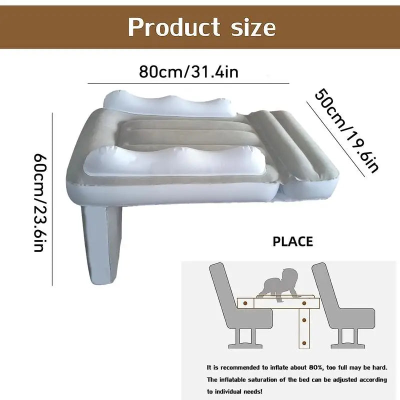 Inflatable Airplane Bed for Kids – Baby Travel Seat Extender with High Sides for Comfortable Flights