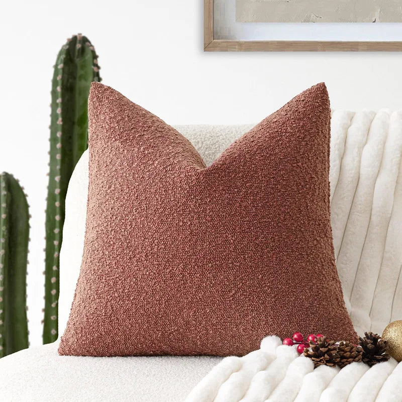 Stylish Textured Bouclé Cushion Covers - 12 Colours
