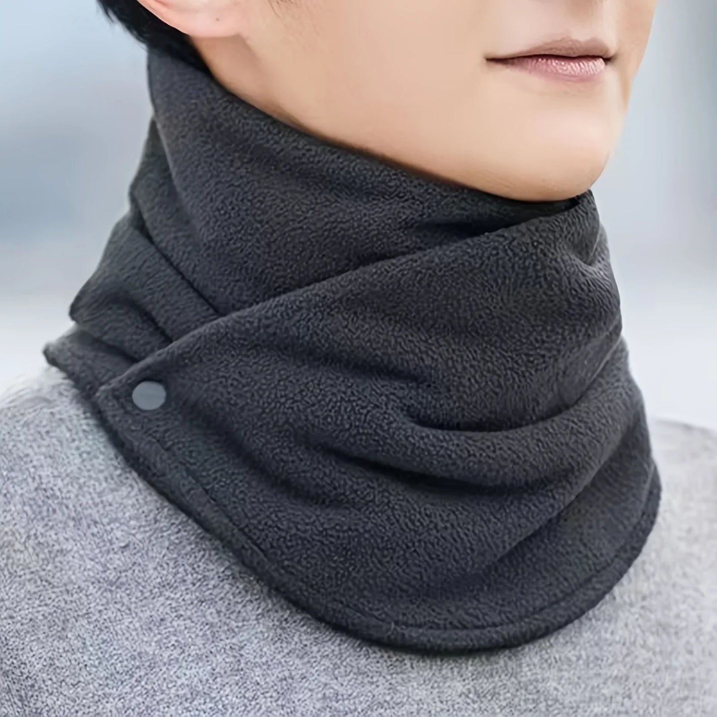 Classic Velvet Neck Warmer – Thick Thermal Fleece Scarf for Winter Cycling, Skiing & Cold Weather Protection