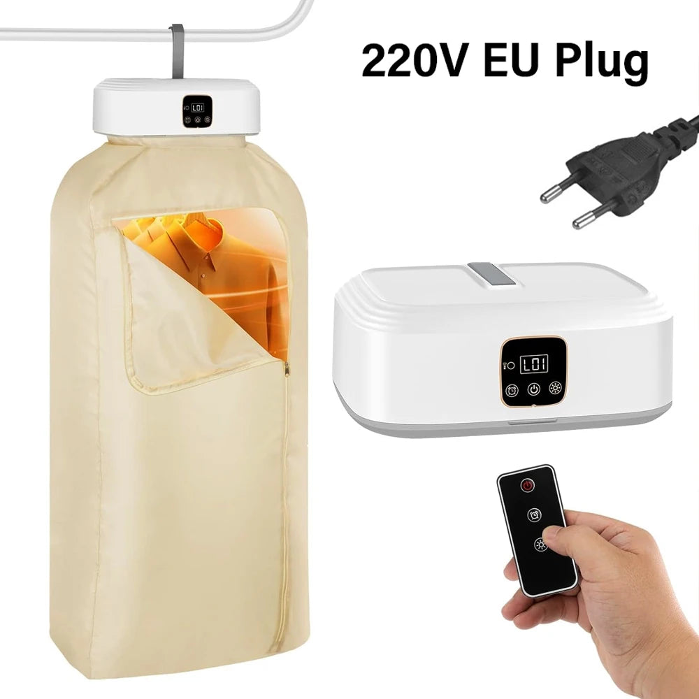 Portable Electric Clothes Dryer – Foldable Laundry Dryer with UV Sterilization for Home & Travel